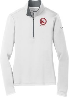 Nike Ladies Dri-FIT Stretch 1/2-Zip, White/Grey